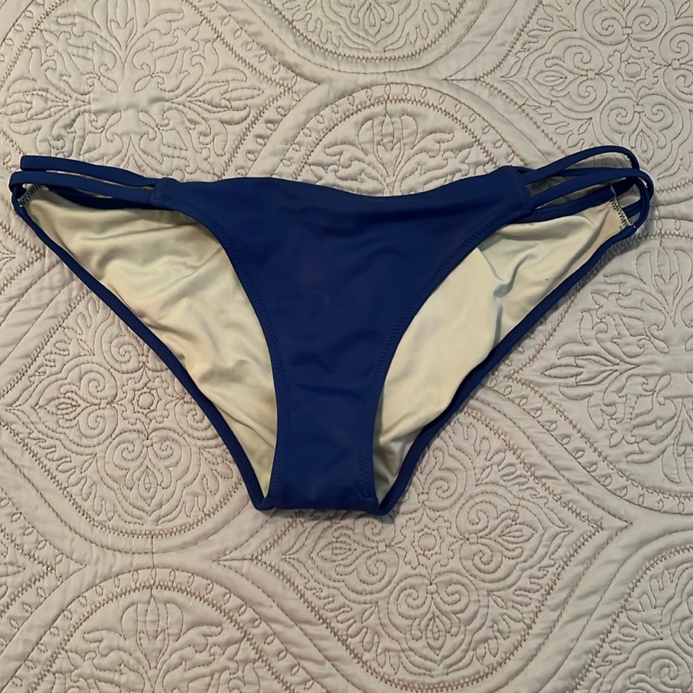 Victoria’s Secret The Strappy Cheeky Blue Bikini Bottoms